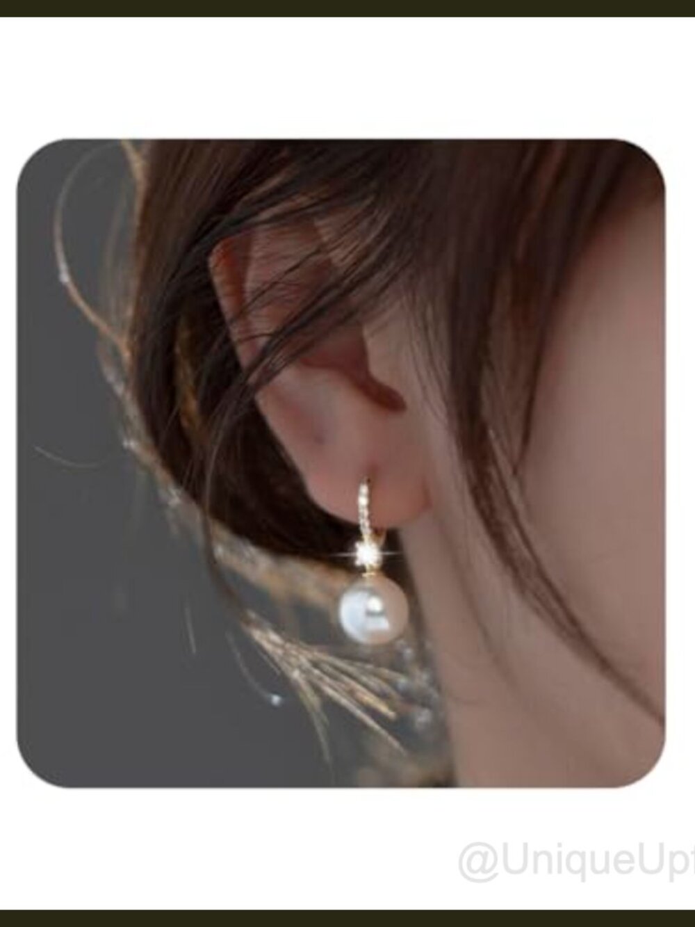 Pearl Earrings 14K Gold Plated Hypoallergenic Cubic Zirconia Dangle